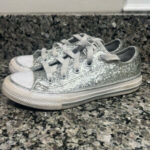 Converse All Star glitter silver sneakers